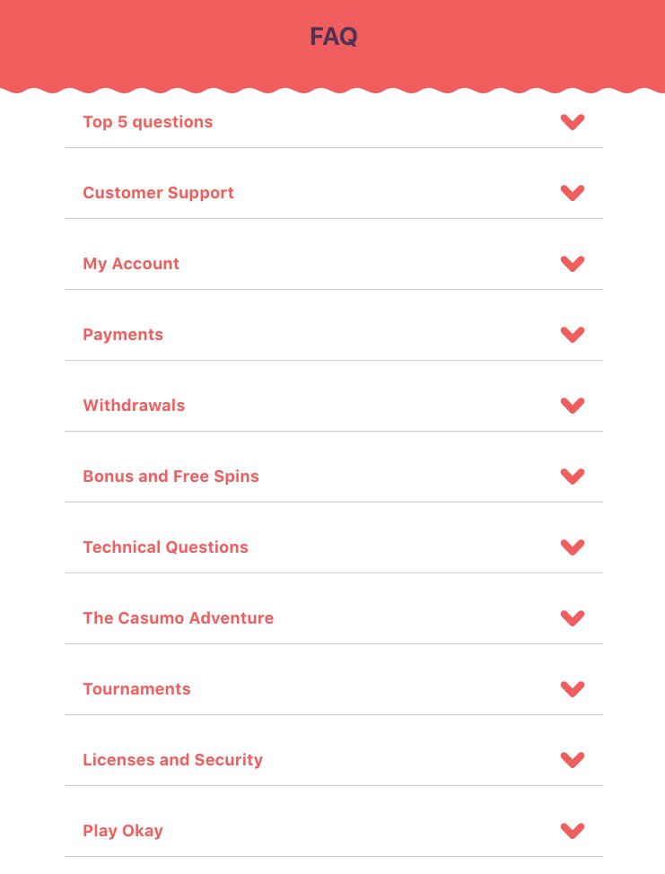 Casumo FAQ